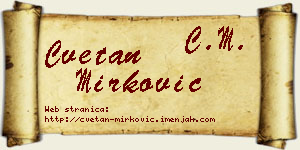 Cvetan Mirković vizit kartica